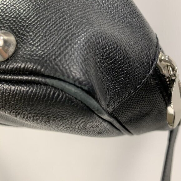 Pineider Black Leather City Chic 2-Handle Large Satchel Bag Briefcase *flaw* - Picture 13 of 16